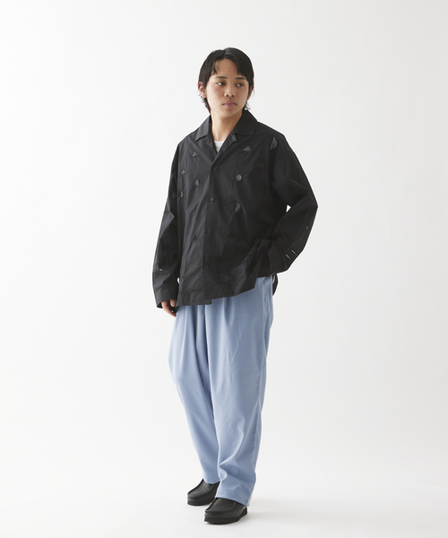 JOURNAL STANDARD relume(ジャーナルスタンダード レリューム)の「カットレース オープンカラーシャツ(シャツ/ブラウス・メンズ・ブラック/サックスブルー/アイボリー・LARGE/MEDIUM)」の4枚目の写真