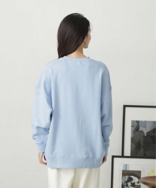 NANO universe（ナノユニバース）の「LB.04/コットン裏毛オーバーサイズスウェットトップス（スウェット・レディース・ホワイト/ピンク/ブルー・FREE）」の8枚目の写真