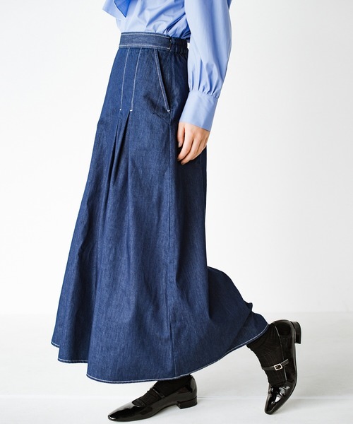 ブルブブ　デニムスカート　インディゴ　S ブルブブ デニムスカート インディゴ S フラワーデニムスカート