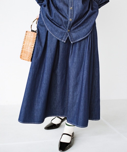 haco!(ハコ)の「毎日ズキュン!とくるデニムスカート(デニムスカート・レディース・インディゴブルー・SMALL/MEDIUM/LARGE/X-LARGE)」の7枚目の写真