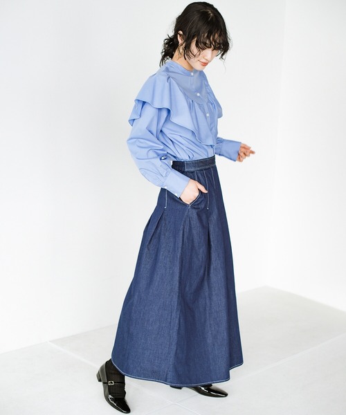 haco!(ハコ)の「毎日ズキュン!とくるデニムスカート(デニムスカート・レディース・インディゴブルー・SMALL/MEDIUM/LARGE/X-LARGE)」の12枚目の写真