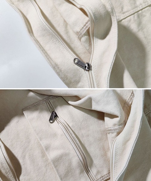 florist（フローリスト）の「【A4収納可】【ユニセックス】シンプルキャンバスワンショルダーバッグ（ショルダーバッグ・レディース・オフホワイト/ブラック・FREE）」の10枚目の写真