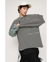 SLY | BIG PK C/N OVER L/S TOPS ビッグサイズ オーバーサイズ パーカー クルーネック オーバートップス(Tシャツ/カットソー)