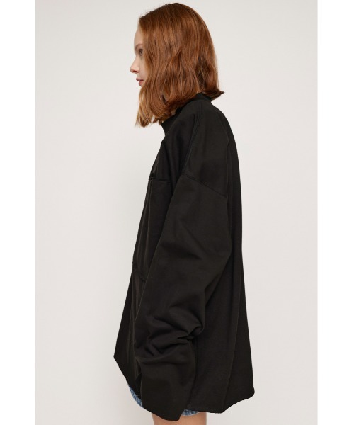 SLY（スライ）の「BIG PK C/N OVER L/S TOPS ビッグサイズ オーバーサイズ パーカー クルーネック オーバートップス（Tシャツ/カットソー・レディース・マルチ/ブラック・FREE）」の14枚目の写真