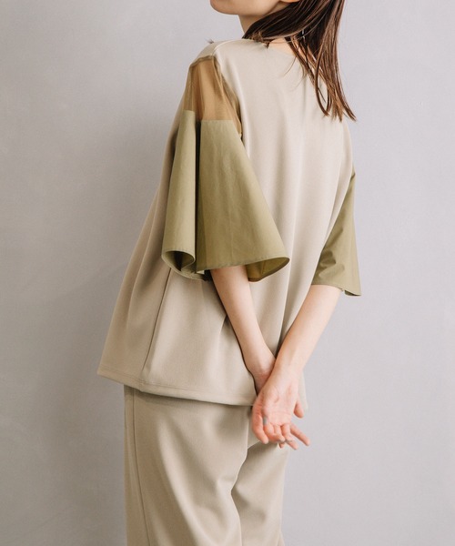 MARECHAL TERRE(マルシャルテル)の「フレアースリーブトップス(Tシャツ/カットソー・レディース・ライトグリーン/ライトグレー/モカ/ブラック・MEDIUM)」の5枚目の写真