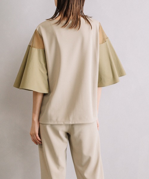 MARECHAL TERRE(マルシャルテル)の「フレアースリーブトップス(Tシャツ/カットソー・レディース・ライトグリーン/ライトグレー/モカ/ブラック・MEDIUM)」の6枚目の写真