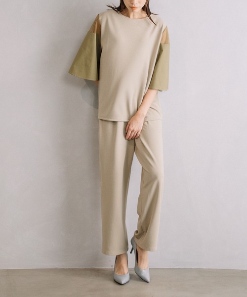 MARECHAL TERRE(マルシャルテル)の「フレアースリーブトップス(Tシャツ/カットソー・レディース・ライトグリーン/ライトグレー/モカ/ブラック・MEDIUM)」の7枚目の写真