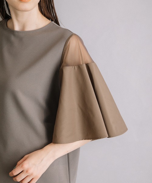 MARECHAL TERRE(マルシャルテル)の「フレアースリーブトップス(Tシャツ/カットソー・レディース・ライトグリーン/ライトグレー/モカ/ブラック・MEDIUM)」の14枚目の写真