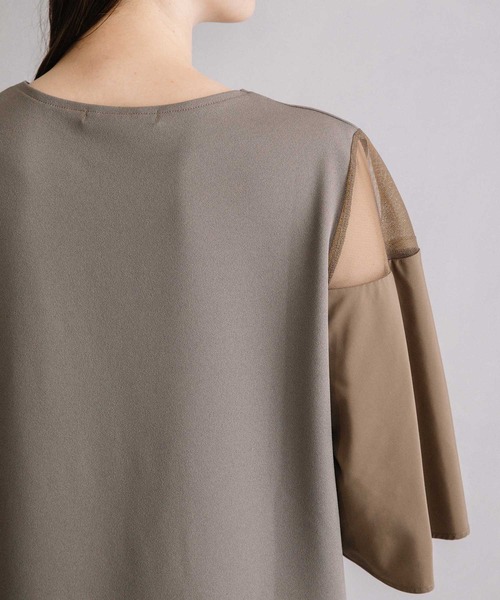 MARECHAL TERRE(マルシャルテル)の「フレアースリーブトップス(Tシャツ/カットソー・レディース・ライトグリーン/ライトグレー/モカ/ブラック・MEDIUM)」の16枚目の写真