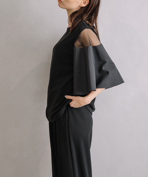 MARECHAL TERRE(マルシャルテル)の「フレアースリーブトップス(Tシャツ/カットソー・レディース・ライトグリーン/ライトグレー/モカ/ブラック・MEDIUM)」の22枚目の写真