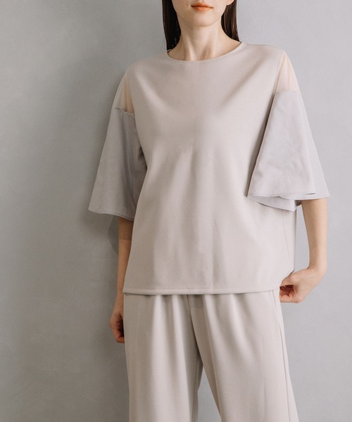 MARECHAL TERRE(マルシャルテル)の「フレアースリーブトップス(Tシャツ/カットソー・レディース・ライトグリーン/ライトグレー/モカ/ブラック・MEDIUM)」の17枚目の写真