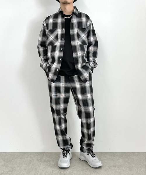 LOVELESS（ラブレス）の「オンブレチェック イージースラックス（スラックス・メンズ・ブラック/ブルー系その他2・S/L/M）」の3枚目の写真