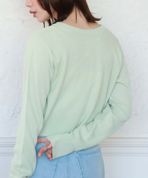 archives（アルシーヴ）の「パール釦カーディガン（カーディガン/ボレロ・レディース・オフホワイト/ブラック/ミント/ラベンダー・MEDIUM）」の6枚目の写真