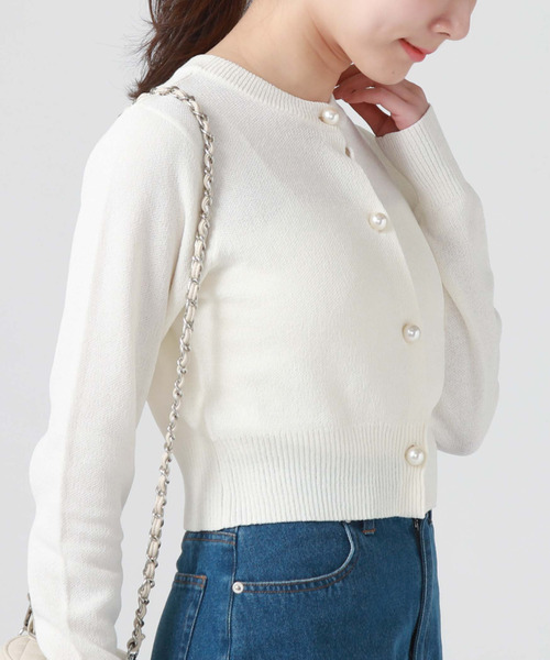 archives（アルシーヴ）の「パール釦カーディガン（カーディガン/ボレロ・レディース・オフホワイト/ブラック/ミント/ラベンダー・MEDIUM）」の21枚目の写真