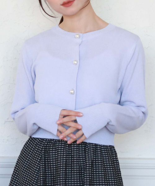 archives（アルシーヴ）の「パール釦カーディガン（カーディガン/ボレロ・レディース・オフホワイト/ブラック/ミント/ラベンダー・MEDIUM）」の15枚目の写真