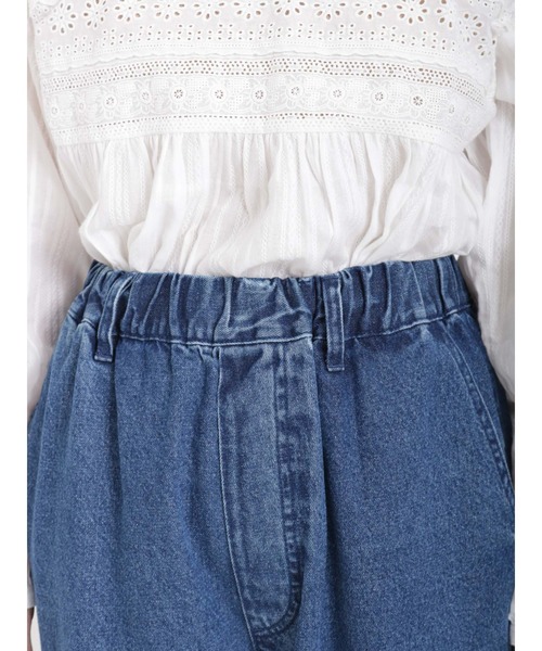 SM2　サマンサモスモス 　イージーデニムパンツF/美品 セール M⁄Lサイズインドデニムイージーパンツ（グレー⁄ブルー