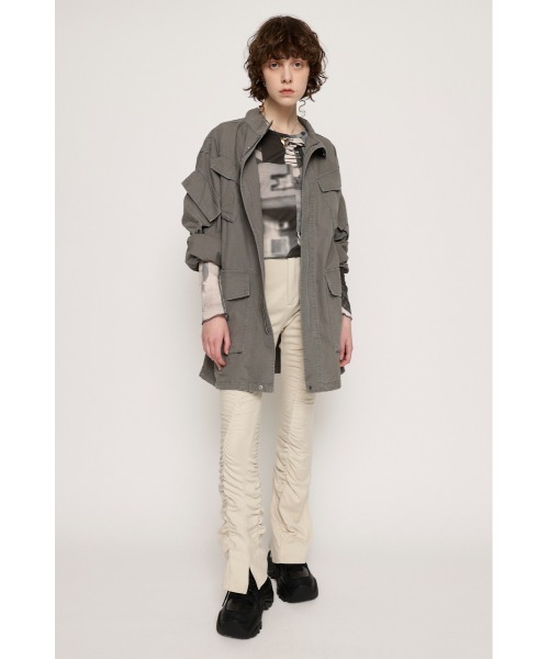 SLY(スライ)の「PHOTO MIXTURE TOPS フォト ミクスチュア シアー トップス 総柄 プリント クロップド丈(Tシャツ/カットソー・レディース・グリーン系その他2/ブラック系その他2/ピンク系その他・FREE)」の5枚目の写真