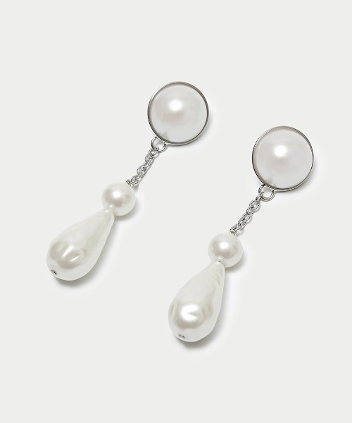 G.V.G.V.（ジーヴィージーヴィー）の「PEARL CHAIN PIERCE（ピアス（両耳用）・レディース・シルバー・ONE SIZE）」の2枚目の写真