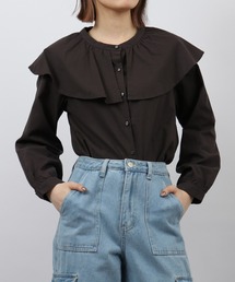 ラッフルカラー」に該当するシャツ/ブラウス（長袖