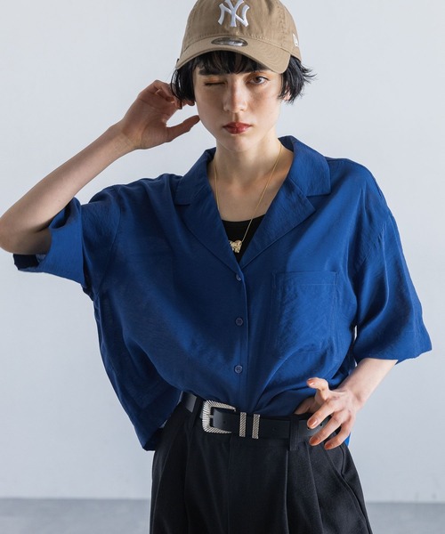 PAGEBOY（ページボーイ）の「ショートオープンカラーシャツ（シャツ/ブラウス・レディース・ブルー/ブラック/ホワイト系その他/オートミール・FREE）」の16枚目の写真