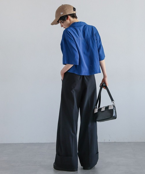 PAGEBOY（ページボーイ）の「ショートオープンカラーシャツ（シャツ/ブラウス・レディース・ブルー/ブラック/ホワイト系その他/オートミール・FREE）」の19枚目の写真