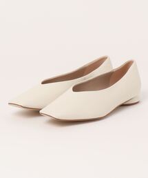 Gready Brilliant | レザースクエアトゥフラットシューズ(バレエシューズ)