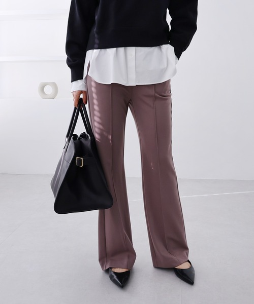 evernavy（エバーネイビー）の「ポンチフレアパンツ（その他パンツ・レディース・ブラック/ネイビー/グレイッシュベージュ/カーキ系/ブラウン系その他/アイボリー・M/L/S）」の5枚目の写真