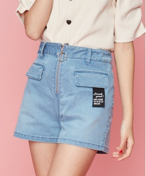 JENNI love（ジェニィラブ）の「前ZIPデニムショーパン（デニム