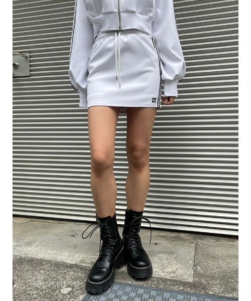 ENVYM（アンビー）の「サイドライントラックミニSK（スカート・レディース・ブラック/ホワイト・FREE）」の3枚目の写真