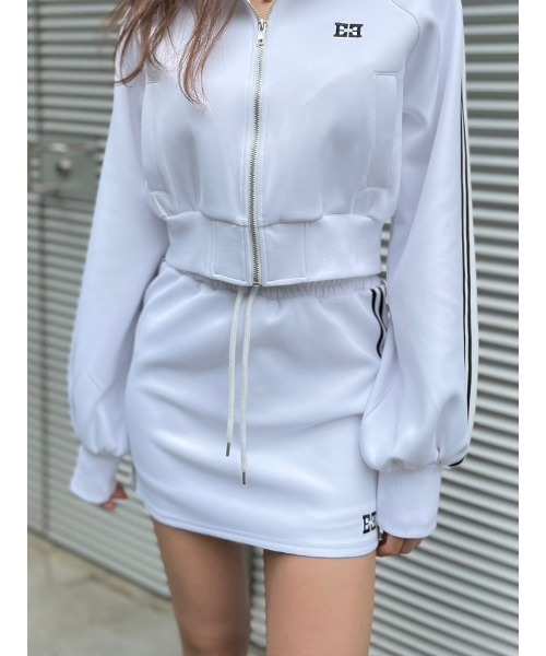 ENVYM（アンビー）の「サイドライントラックミニSK（スカート・レディース・ブラック/ホワイト・FREE）」の5枚目の写真