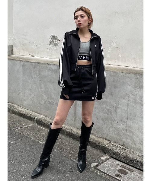 ENVYM（アンビー）の「サイドライントラックミニSK（スカート・レディース・ブラック/ホワイト・FREE）」の9枚目の写真