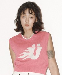A'GEM/9 × .kom『ISTKUNST/イストクンスト』FIRE U LOGO MESH VEST/ファイア U ロゴ メッシュ ベスト