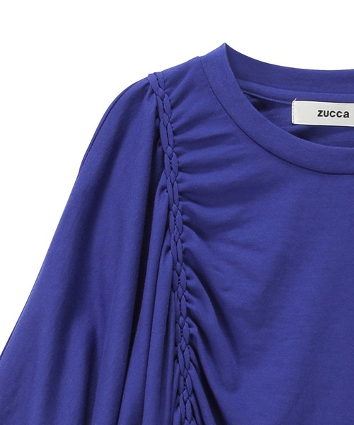 ZUCCA ズッカ 三つ編みシャーリング ワンピース ブラック ZUCCa（ズッカ）の「三つ編みシャーリング/ワンピース