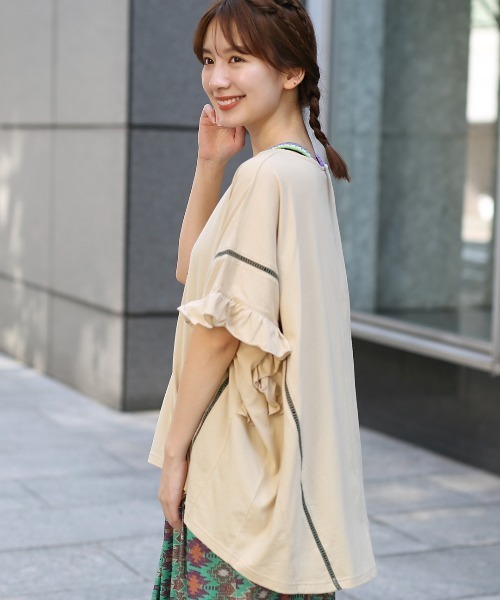 チチカカ（チチカカ）の「袖口フリルポンチョ（その他トップス・レディース・ベージュ/ネイビー/ブラウン・FREE）」の21枚目の写真