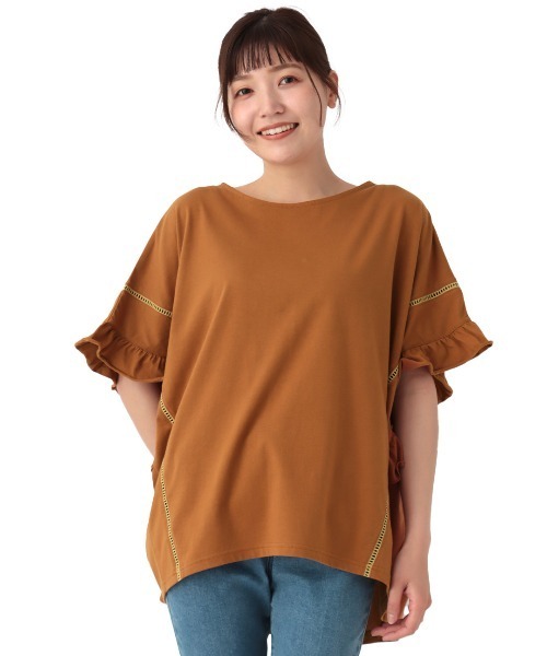 チチカカ（チチカカ）の「袖口フリルポンチョ（その他トップス・レディース・ベージュ/ネイビー/ブラウン・FREE）」の9枚目の写真