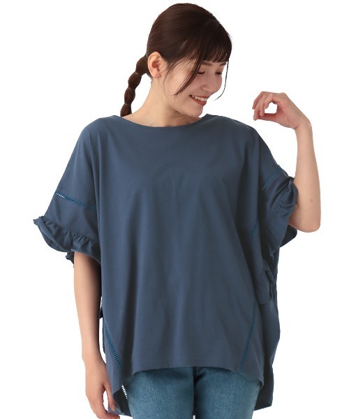 チチカカ（チチカカ）の「袖口フリルポンチョ（その他トップス・レディース・ベージュ/ネイビー/ブラウン・FREE）」の7枚目の写真