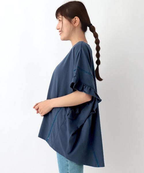 チチカカ（チチカカ）の「袖口フリルポンチョ（その他トップス・レディース・ベージュ/ネイビー/ブラウン・FREE）」の11枚目の写真