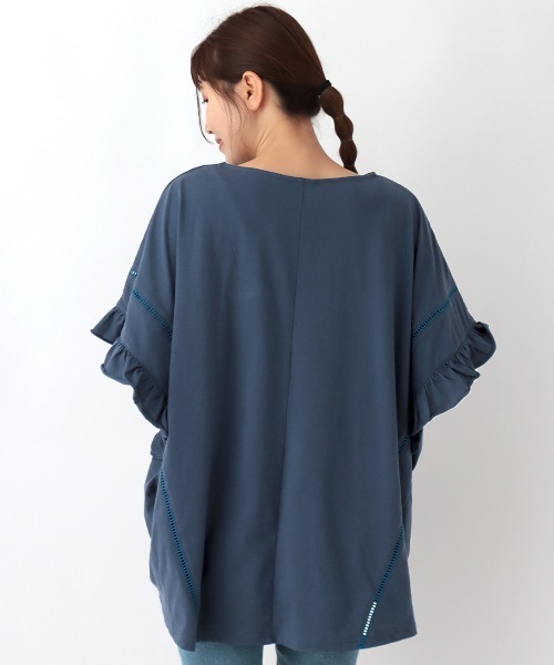 チチカカ（チチカカ）の「袖口フリルポンチョ（その他トップス・レディース・ベージュ/ネイビー/ブラウン・FREE）」の5枚目の写真