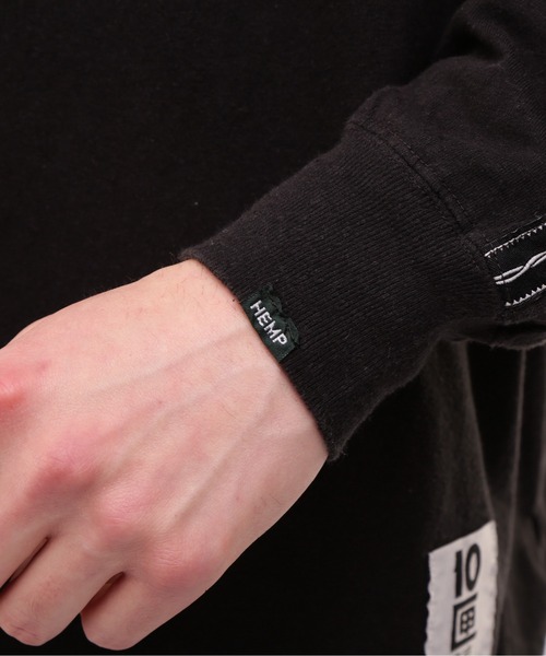 TENBOX(テンボックス)の「MANASTASH×TENBOX(マナスタッシュ×テンボックス) HEMP LS TEE ヘンプロンT(Tシャツ/カットソー・メンズ・ブラック/ホワイト・L/M/XL)」の9枚目の写真