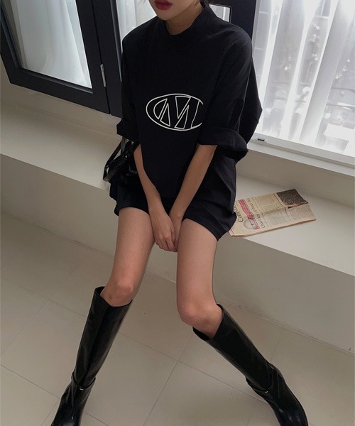 U LAN(ユーラン)の「ULAN MCハーフネックオーバー半袖Tシャツ(Tシャツ/カットソー・レディース・チャコールグレー/ブラック・FREE)」の19枚目の写真