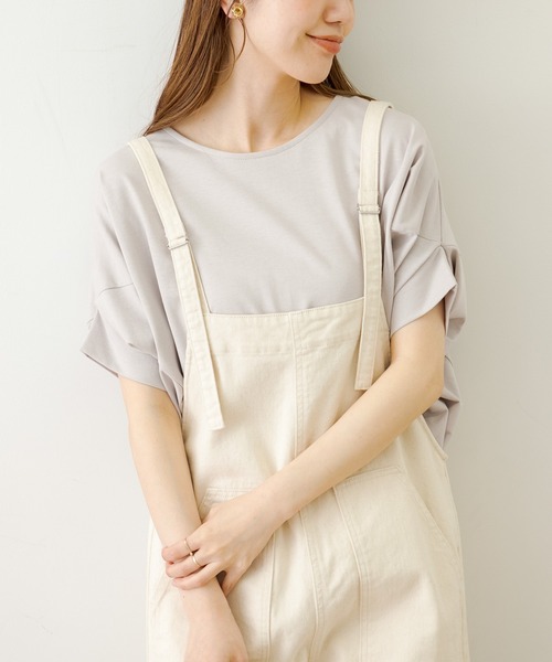 URBAN RESEARCH Sonny Label（アーバンリサーチサニーレーベル）の「『吸水速乾/UVカット』クールタッチドルマンプルオーバー（Tシャツ/カットソー・レディース・ブラック/オフホワイト/ライトグレー・FREE）」の20枚目の写真