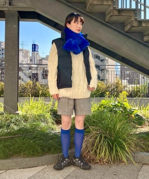 Ray BEAMS（レイビームス）の「Ray BEAMS / シアー ハイソックス（ソックス/靴下・レディース・チャコールグレー/ブルー/ピンク・ONE SIZE）」の9枚目の写真