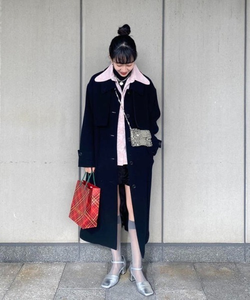 Ray BEAMS（レイビームス）の「Ray BEAMS / シアー ハイソックス（ソックス/靴下・レディース・チャコールグレー/ブルー/ピンク・ONE SIZE）」の10枚目の写真