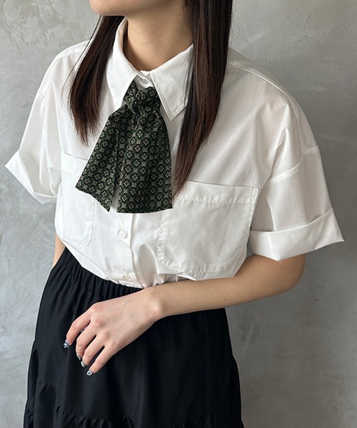 kutir(クティール)の「スカーフ付きシャツ(シャツ/ブラウス・レディース・ブラウン/グリーン/ネイビー・FREE)」の3枚目の写真