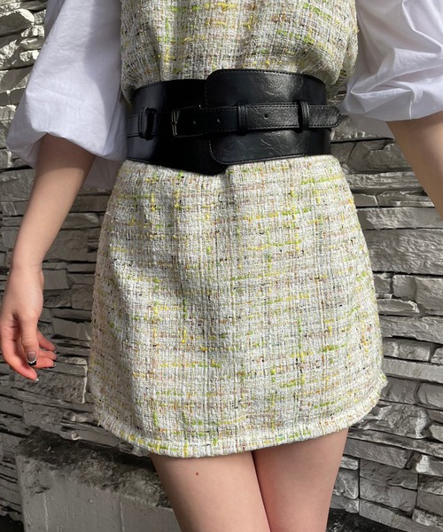 Narcissus(ナルシス)の「【Narcissus】ツイードスカート(スカート・レディース・ライム/ブラック・FREE)」の22枚目の写真