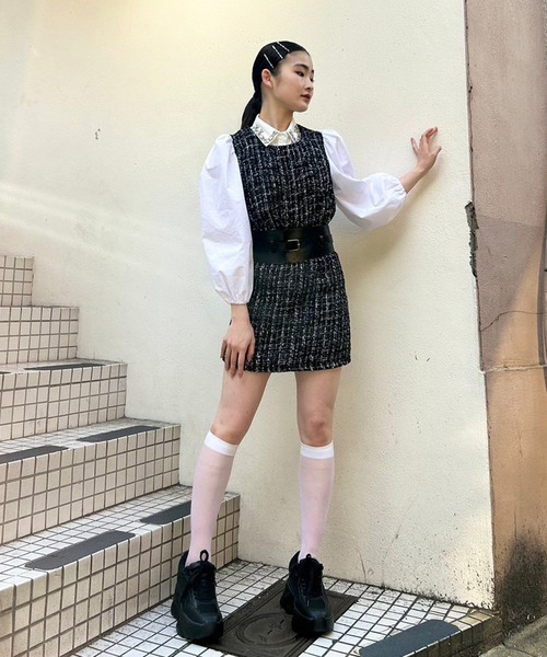 Narcissus(ナルシス)の「【Narcissus】ツイードスカート(スカート・レディース・ライム/ブラック・FREE)」の19枚目の写真