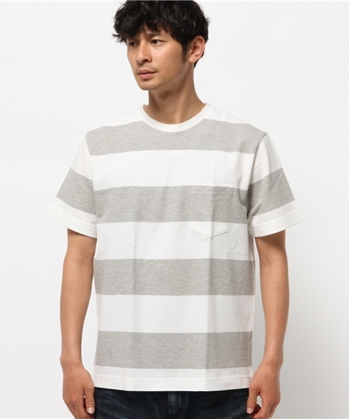 OUTLET（アウトレット）の「【Ciaopanic】鹿子ボーダーBIGPTTee（Tシャツ/カットソー・メンズ・グレー・MEDIUM）」の2枚目の写真