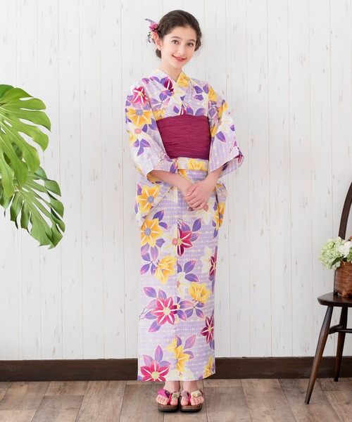 KYOETSU 浴衣 Amazon | [KYOETSU] [キョウエツ] 浴衣セット 変わり織 生成り 6