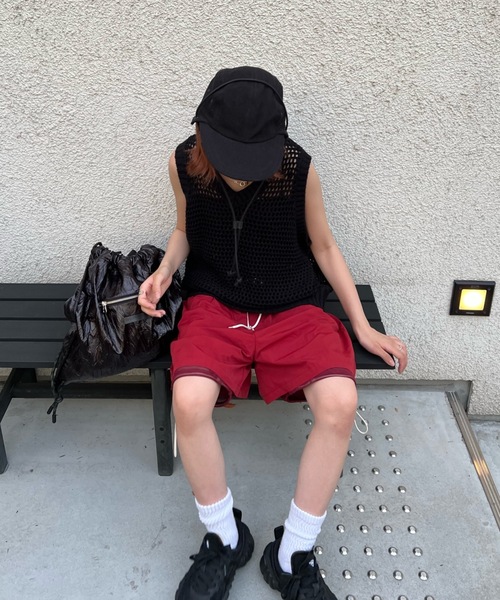 shesame(シーセム)の「ナイロンメッシュショートパンツ(その他パンツ・レディース・カーキ/レッド/ブラウン/ネイビー/ブラック・MEDIUM/LARGE)」の9枚目の写真