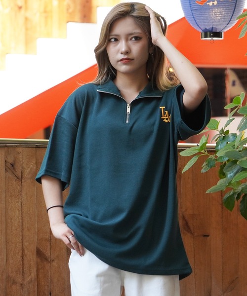 STAYGOLD LA ネイビー ハーフジップウェア